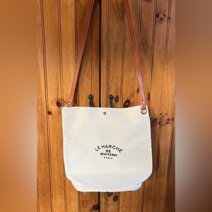 Canvas Tote Crossbody Le Marche De Whiterm Paris